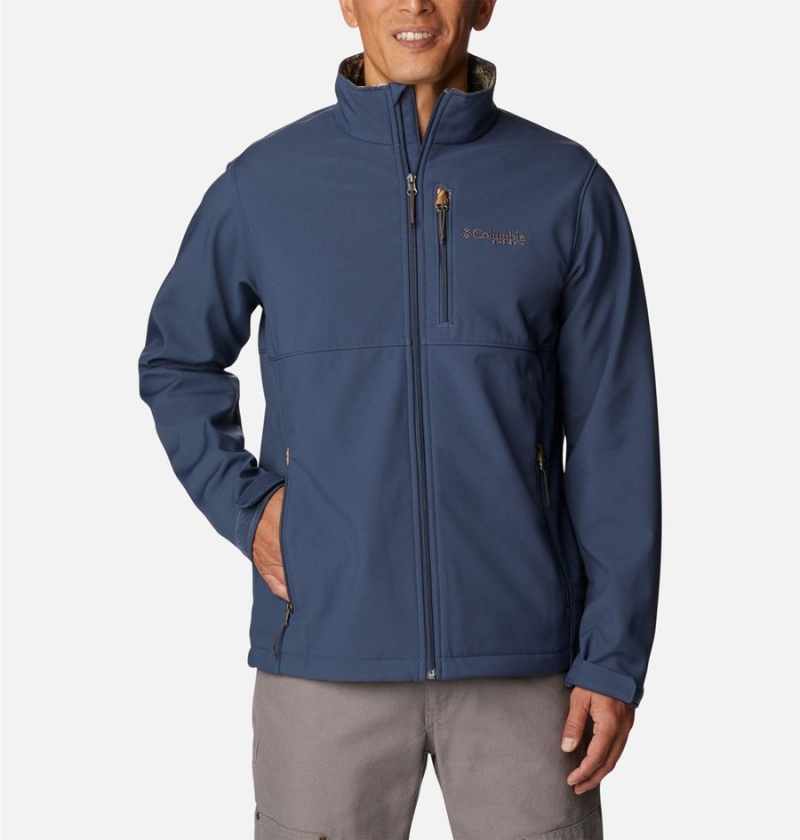 Blue Men\'s Columbia PHG Ascender Softshell Jackets | NIXWM-0894