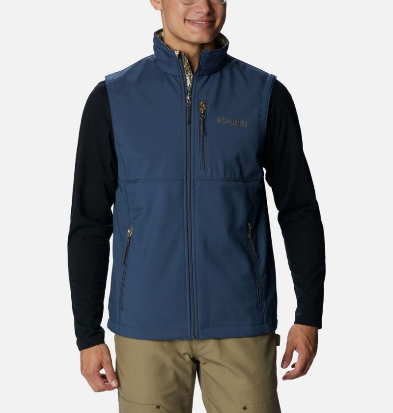 Blue Men\'s Columbia PHG Ascender Softshell Vest | CKLOH-7250