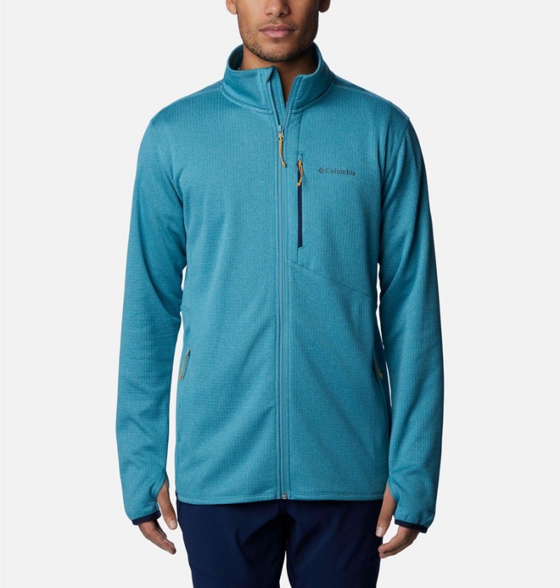 Blue Men\'s Columbia Park View Full Zip Fleece Jacket | DRYWZ-9401