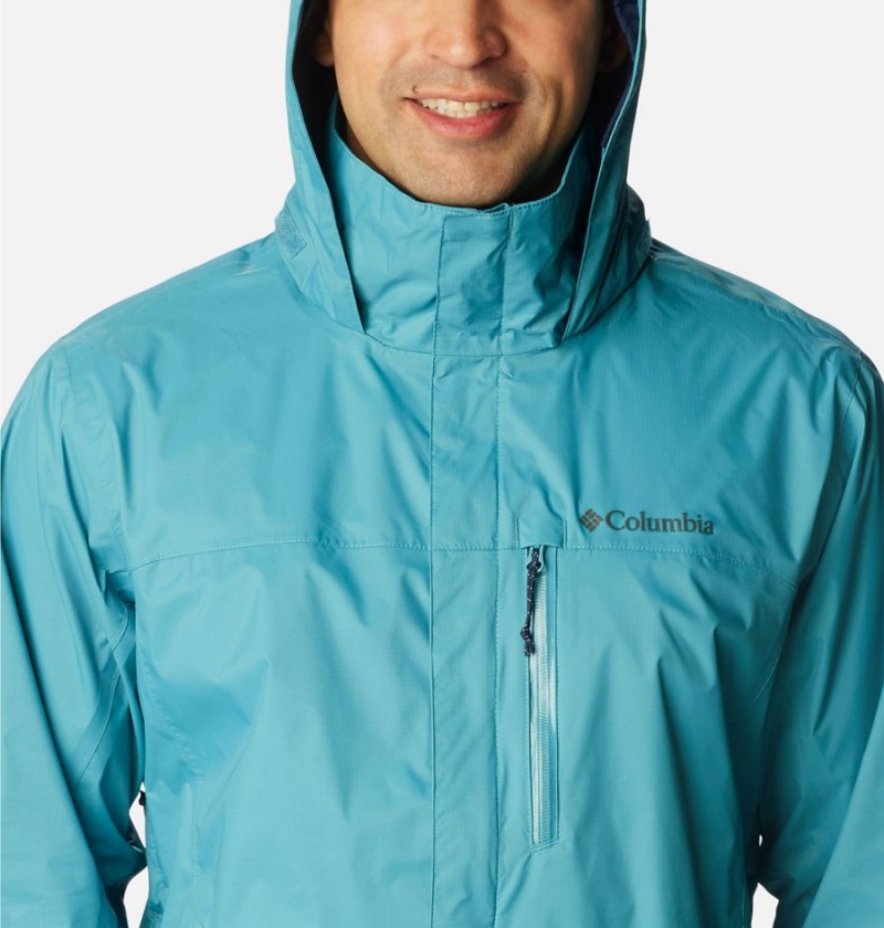 Blue Men's Columbia Pouration Rain Jacket | ROLBJ-2596