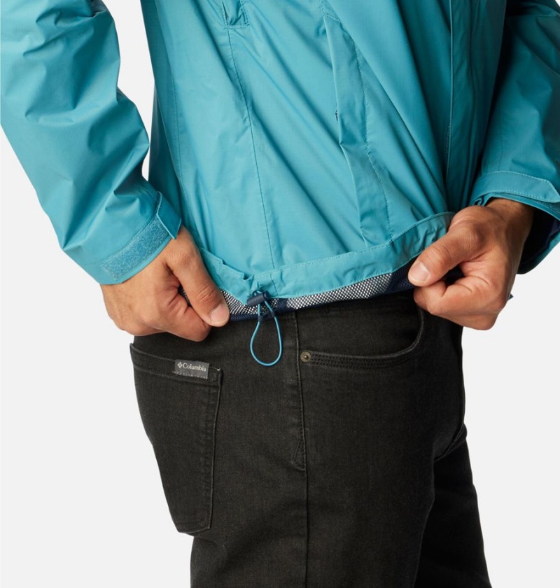 Blue Men's Columbia Pouration Rain Jacket | ROLBJ-2596