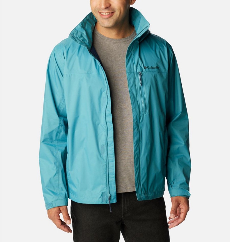 Blue Men's Columbia Pouration Rain Jacket | ROLBJ-2596