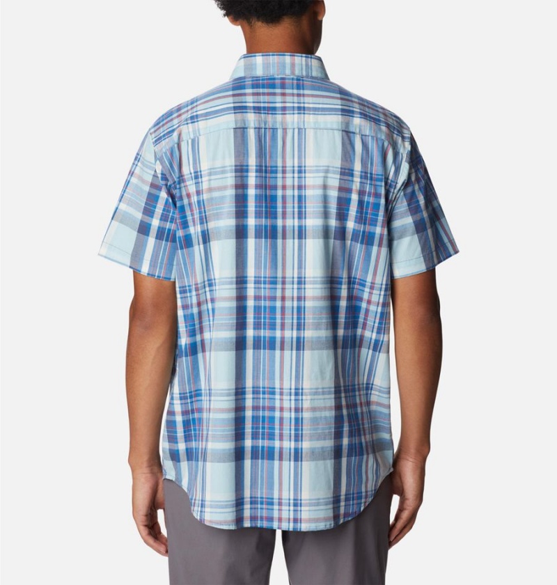 Blue Men's Columbia Rapid Rivers II Short Sleeve Shirt | DMYWS-0142