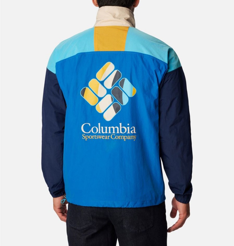 Blue Men's Columbia Riptide Retro Anorak Windbreaker | KIYBS-6104