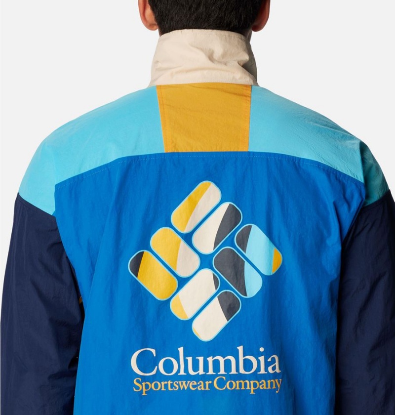 Blue Men's Columbia Riptide Retro Anorak Windbreaker | KIYBS-6104