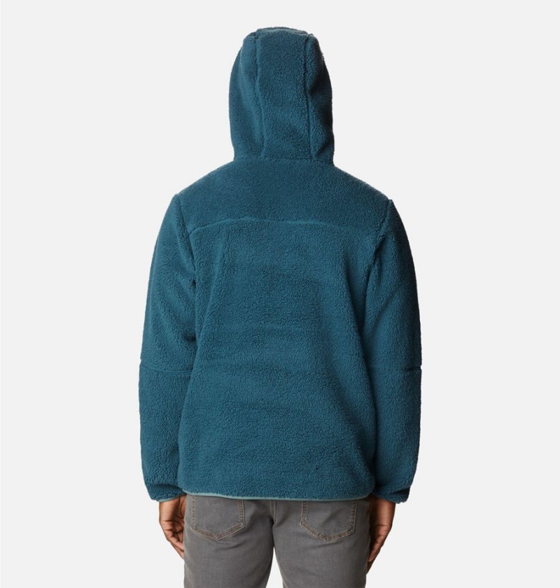 Blue Men's Columbia Rugged Ridge III Sherpa Pullover Hoodie | YECIV-1846