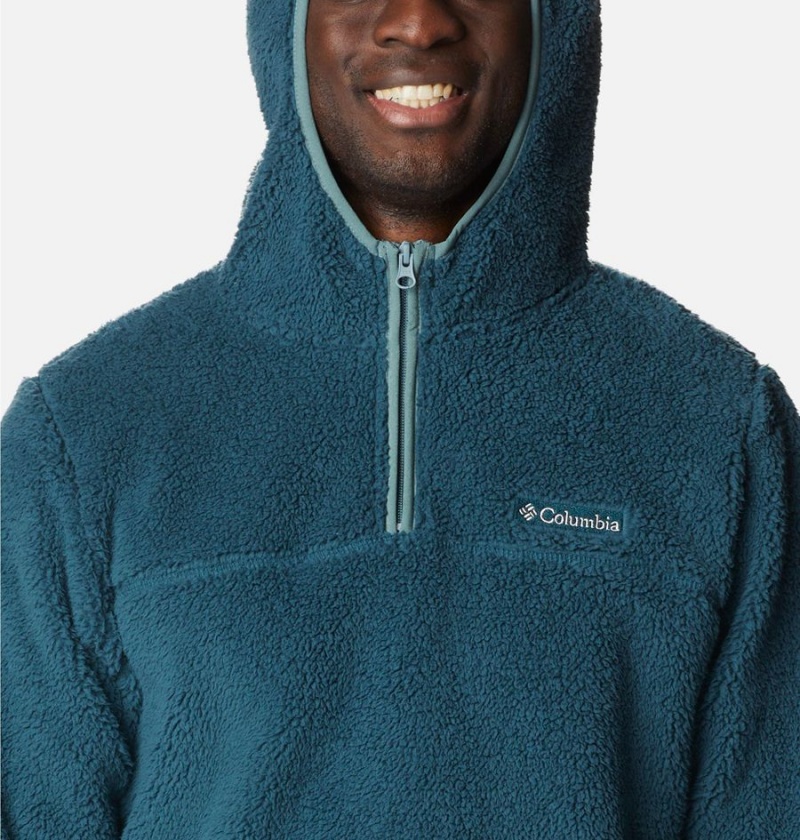 Blue Men's Columbia Rugged Ridge III Sherpa Pullover Hoodie | YECIV-1846