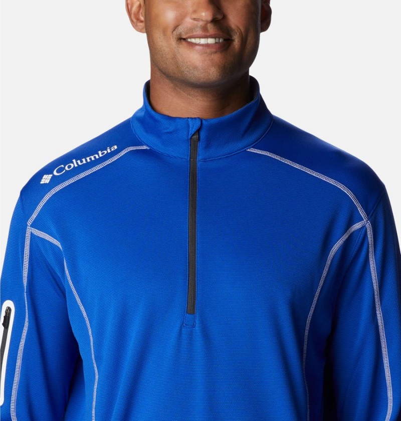 Blue Men's Columbia Shotgun Quarter Zip Golf Pullover | WABQK-7350