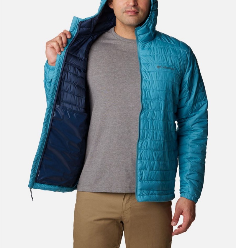 Blue Men's Columbia Silver Falls Hooded Insulated Puffer Jacket | ARVTL-6719