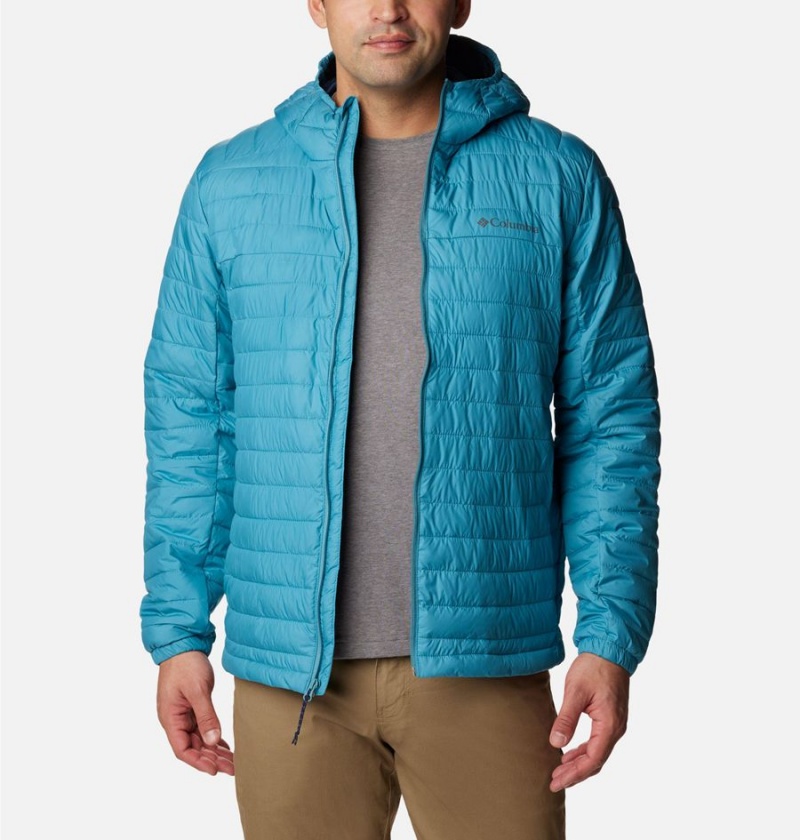 Blue Men's Columbia Silver Falls Hooded Insulated Puffer Jacket | ARVTL-6719