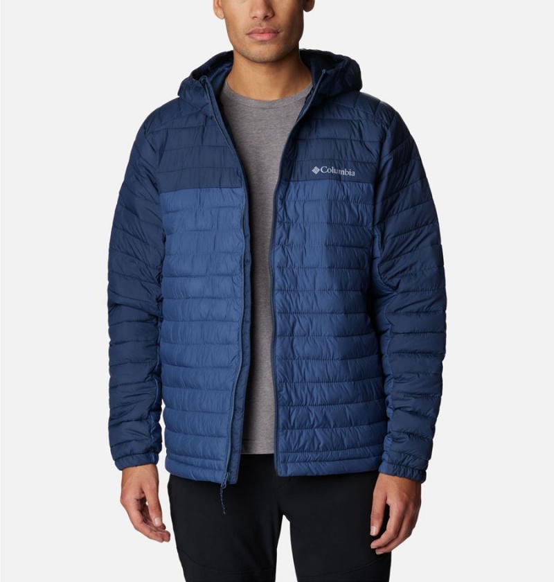 Blue Men's Columbia Silver Falls Hooded Insulated Puffer Jacket | FZROA-5486