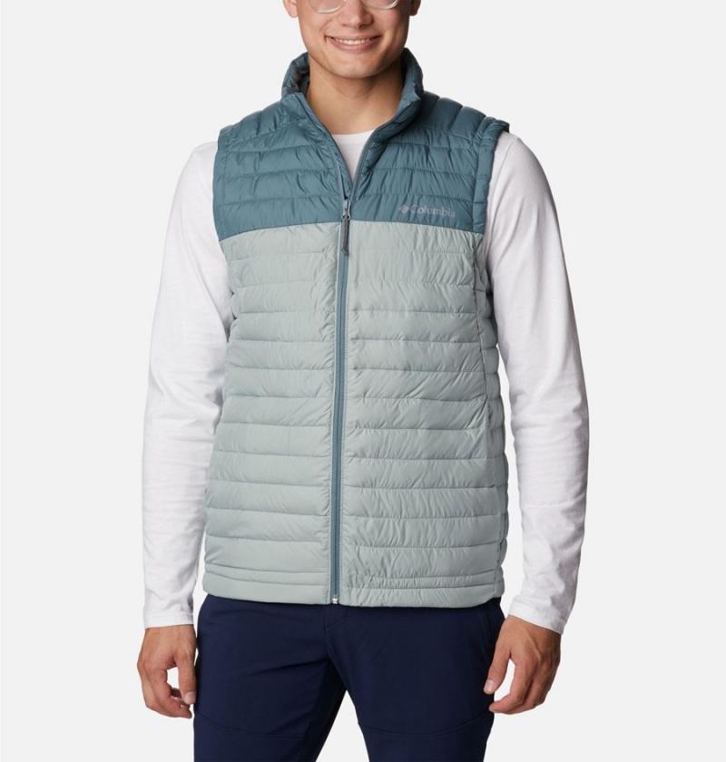 Blue Men\'s Columbia Silver Falls Vest | JBPSU-9152