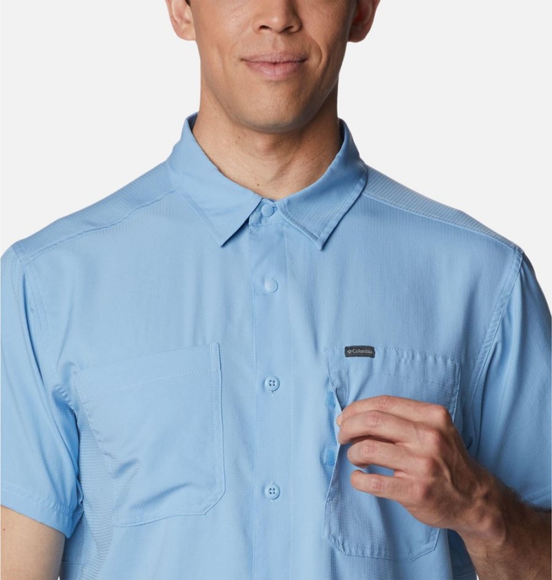 Blue Men's Columbia Silver Ridge UtilityLite Short Sleeve Shirt | DYLMJ-1597