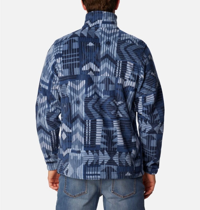 Blue Men's Columbia Steens Mountain Printed Fleece Jacket | PVCFH-1703