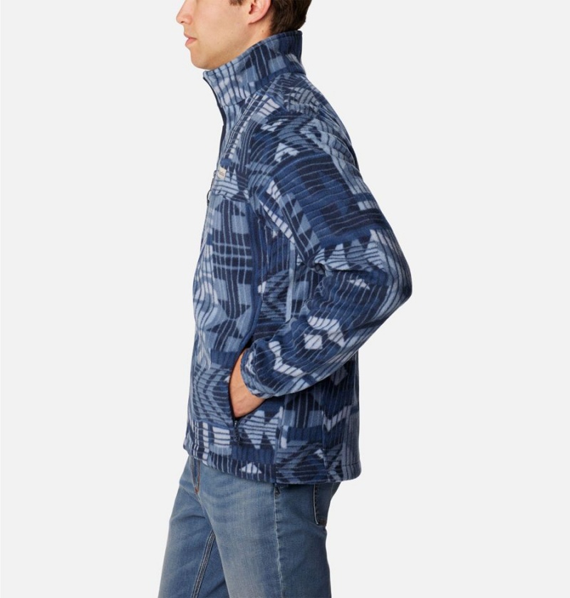 Blue Men's Columbia Steens Mountain Printed Fleece Jacket | PVCFH-1703