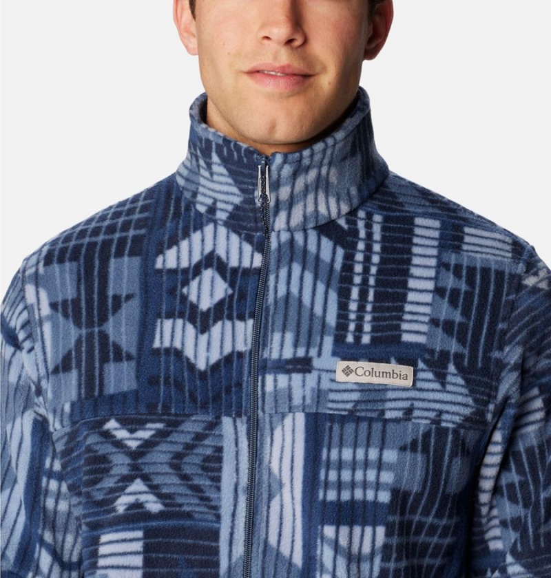 Blue Men's Columbia Steens Mountain Printed Fleece Jacket | PVCFH-1703