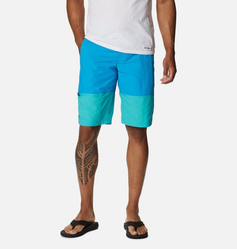 Blue Men\'s Columbia Summerdry Belted Shorts | ALTWU-5374