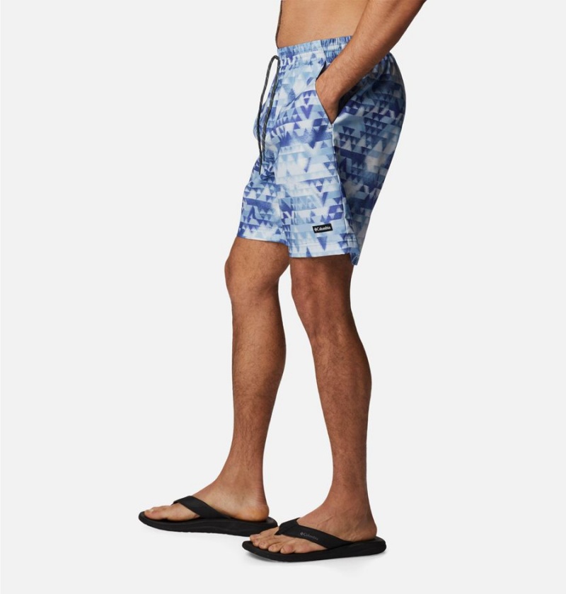 Blue Men's Columbia Summertide Stretch Printed Shorts | OVGSN-9165