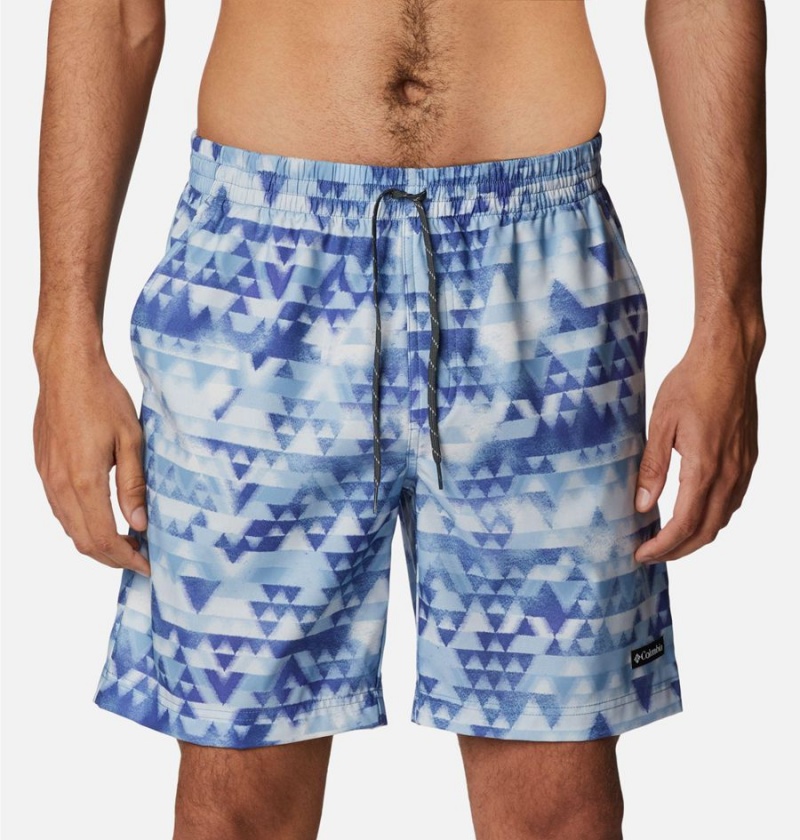 Blue Men's Columbia Summertide Stretch Printed Shorts | OVGSN-9165