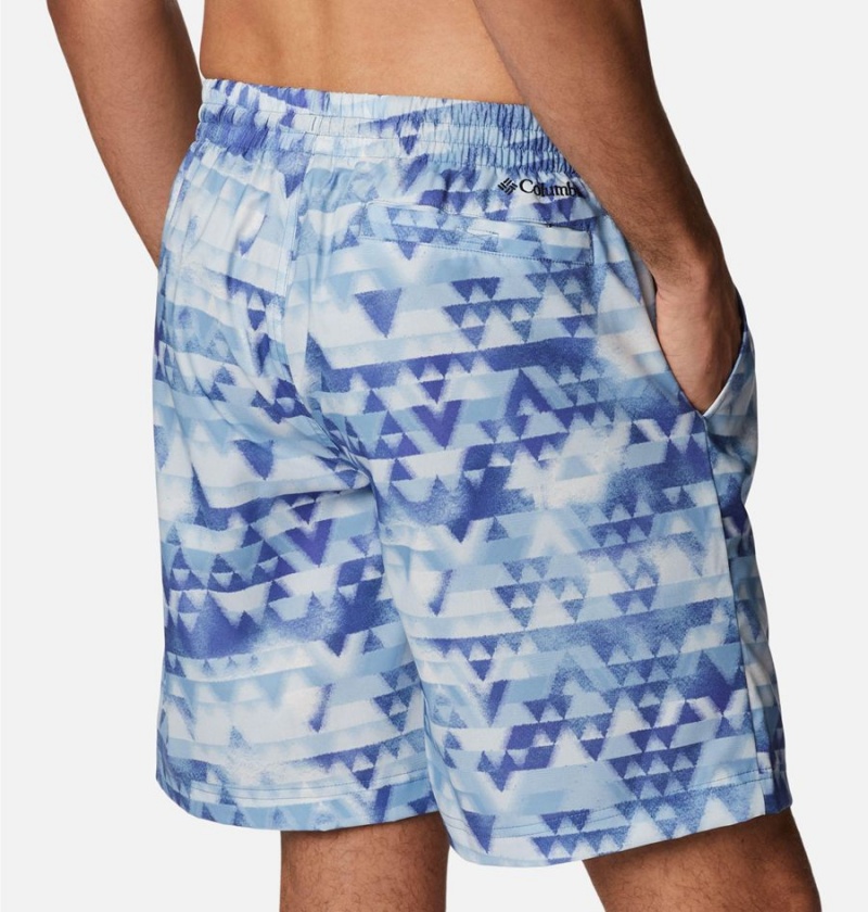 Blue Men's Columbia Summertide Stretch Printed Shorts | OVGSN-9165