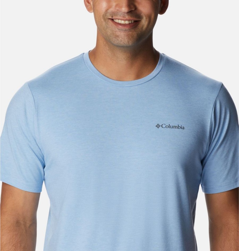 Blue Men's Columbia Sun Trek Short Sleeve T-Shirt | APBQR-5692