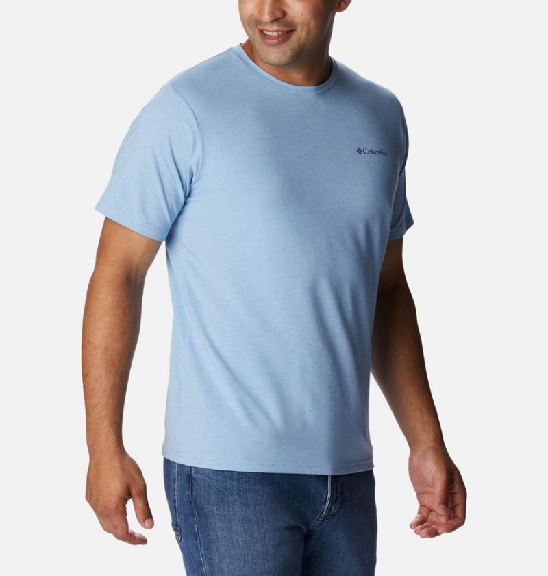 Blue Men's Columbia Sun Trek Short Sleeve T-Shirt | APBQR-5692