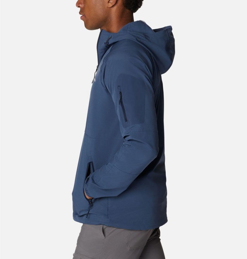 Blue Men's Columbia Tall Heights Hooded Softshell Jackets | VWRAJ-3056