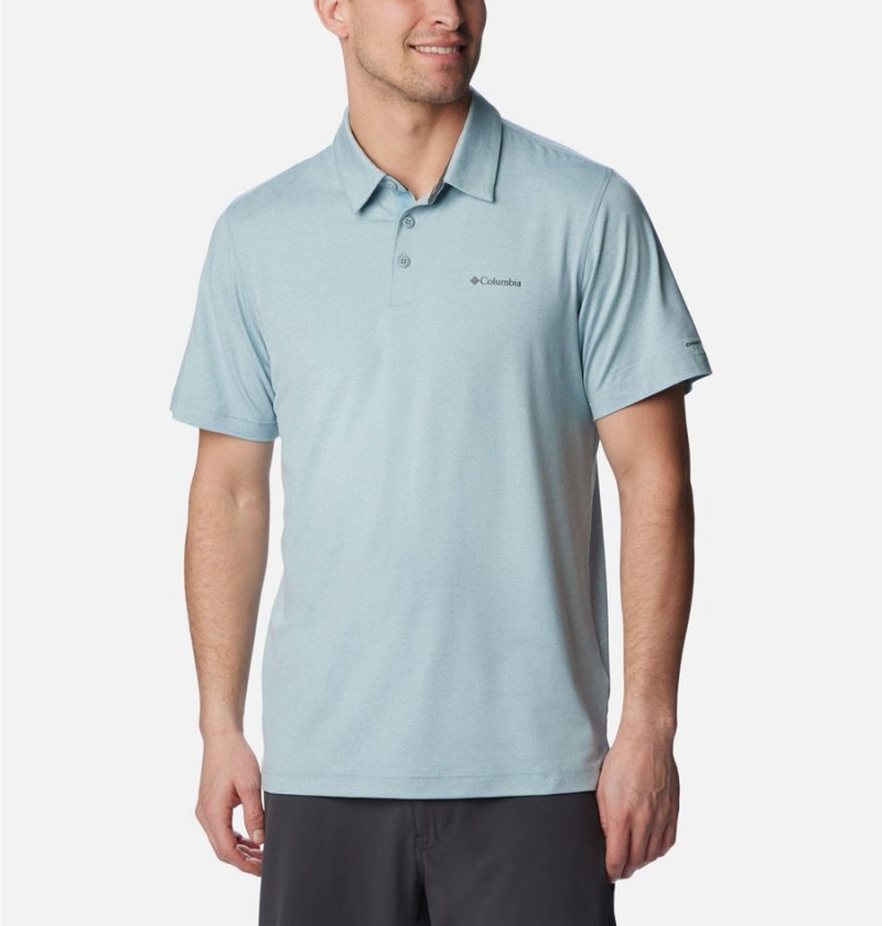 Blue Men\'s Columbia Tech Trail Polo Shirt | LPGHS-8715