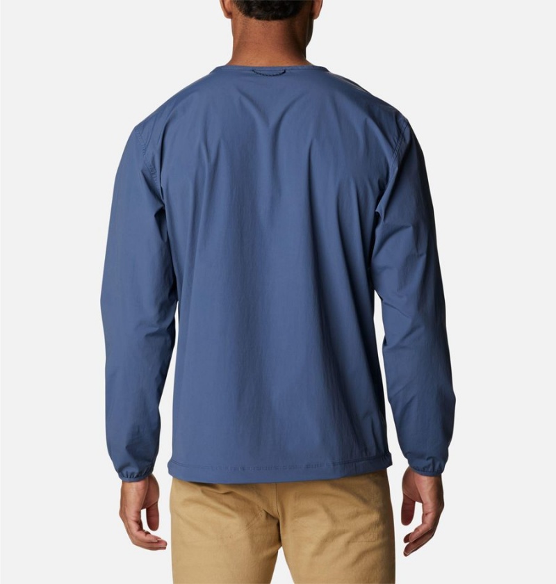 Blue Men's Columbia Tech Trail Woven Shirt Pullover | POCVX-8769