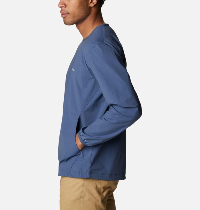 Blue Men's Columbia Tech Trail Woven Shirt Pullover | POCVX-8769