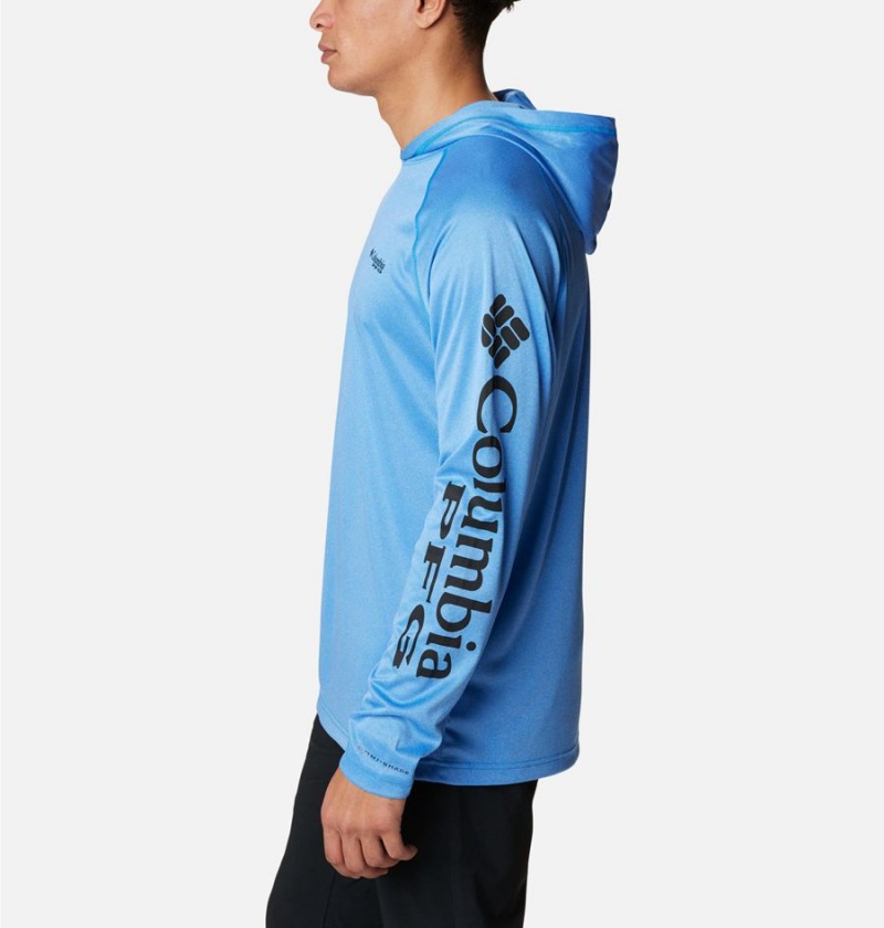 Blue Men's Columbia Terminal Tackle Heather Hoodie | MBKQH-5490