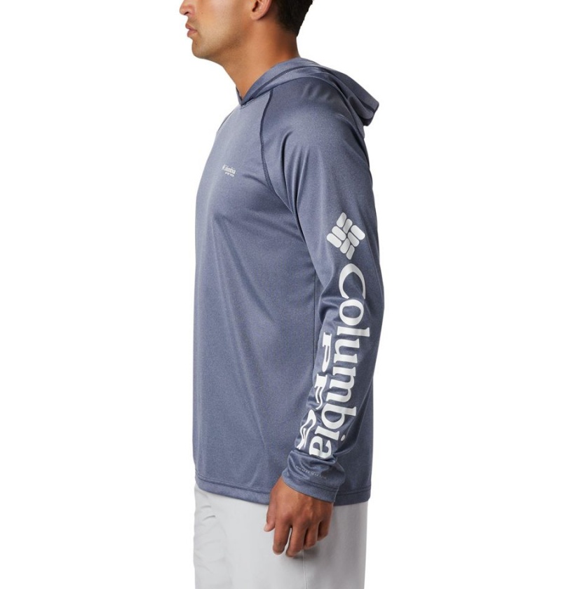 Blue Men's Columbia Terminal Tackle Heather Hoodie | MQGKB-5701