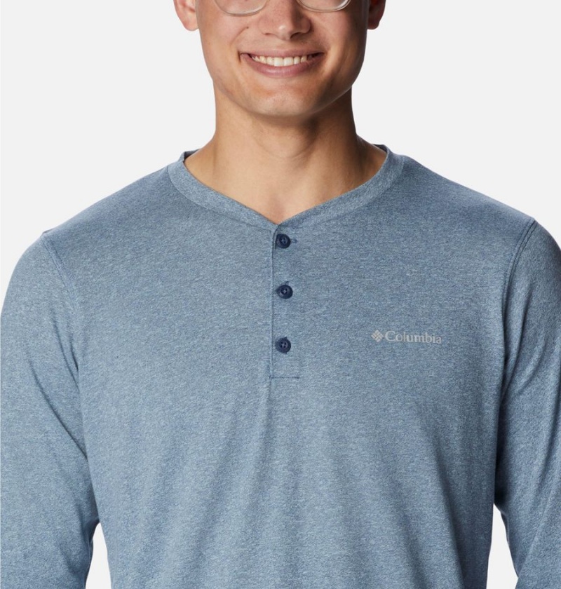 Blue Men's Columbia Thistletown Hills Henley T-Shirt | PBACS-3985