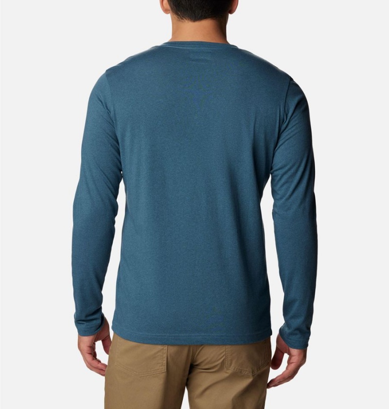 Blue Men's Columbia Thistletown Hills Henley T-Shirt | KDCUA-6489