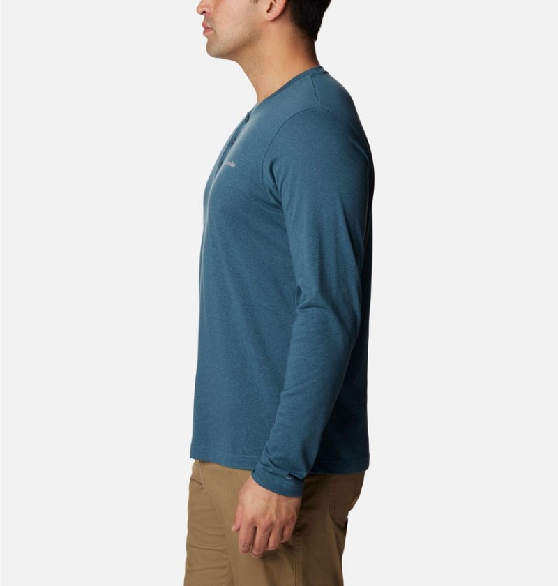 Blue Men's Columbia Thistletown Hills Henley T-Shirt | KDCUA-6489