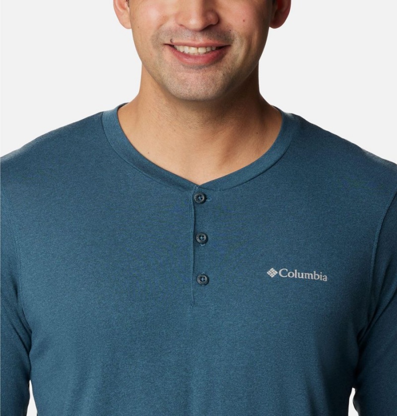 Blue Men's Columbia Thistletown Hills Henley T-Shirt | KDCUA-6489