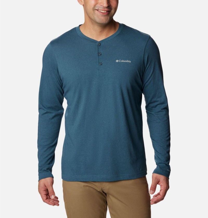 Blue Men\'s Columbia Thistletown Hills Henley T-Shirt | KDCUA-6489