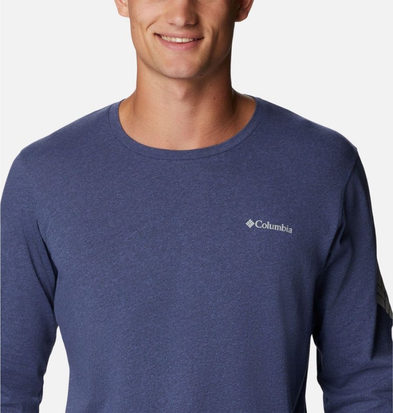 Blue Men's Columbia Thistletown Hills Long Sleeve Logo T-Shirt | EJKTN-7931