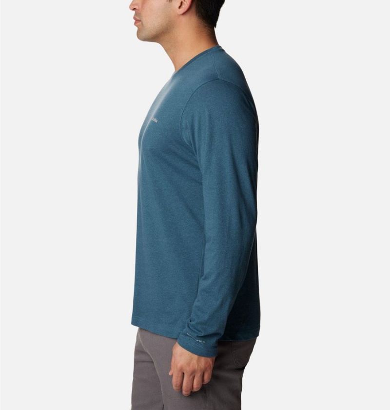 Blue Men's Columbia Thistletown Hills Long Sleeve Crew T-Shirt | NUSOX-9108