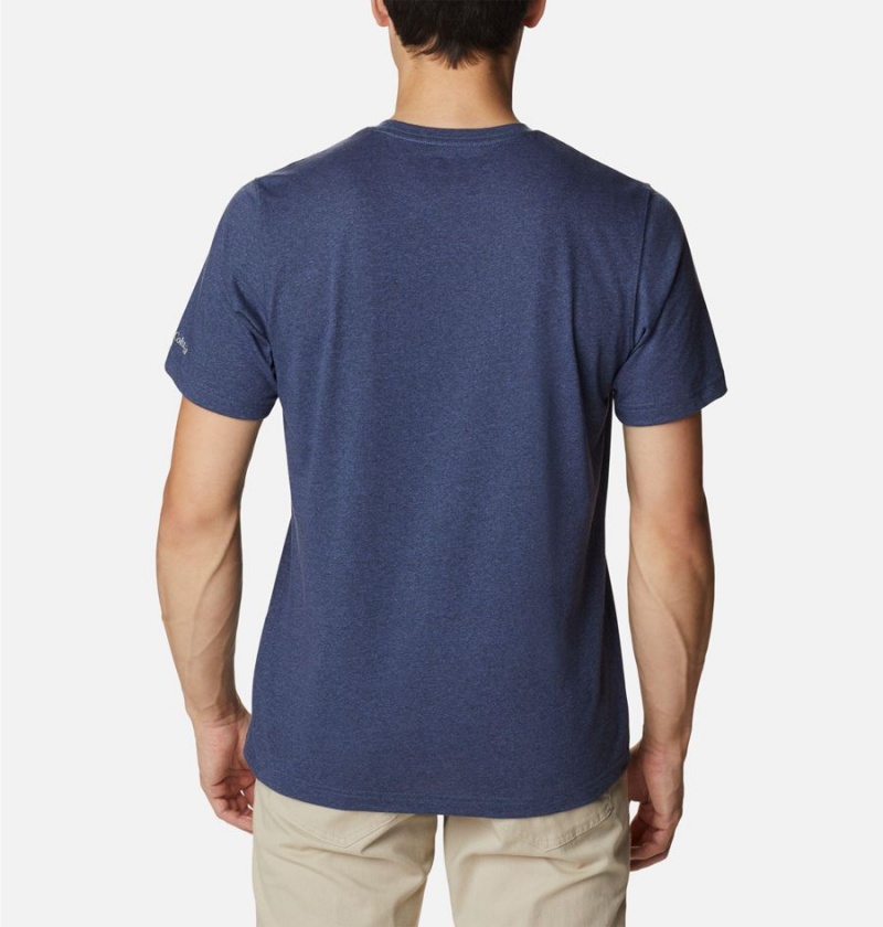 Blue Men's Columbia Thistletown Hills Pocket T-Shirt | SNVHD-5892