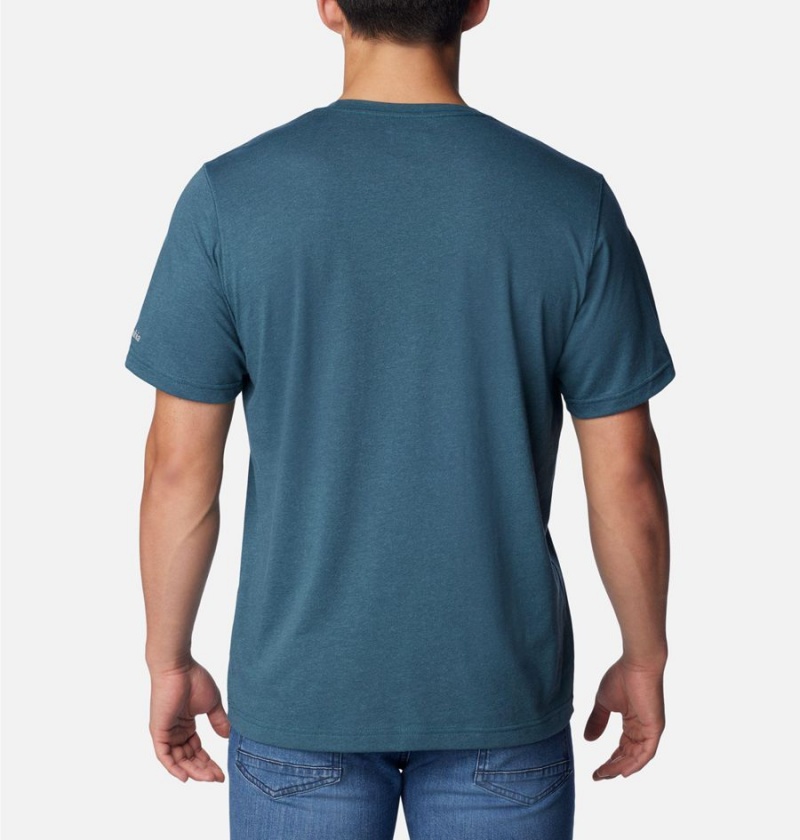 Blue Men's Columbia Thistletown Hills Pocket T-Shirt | PTQEM-3142