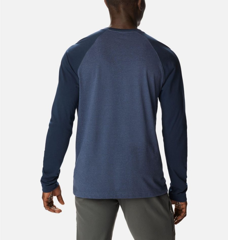 Blue Men's Columbia Thistletown Hills Raglan T-Shirt | TIDUG-3819