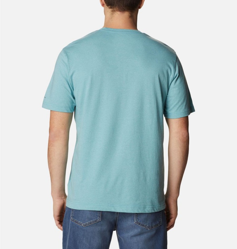 Blue Men's Columbia Thistletown Hills Short Sleeve T-Shirt | KQIUH-7864