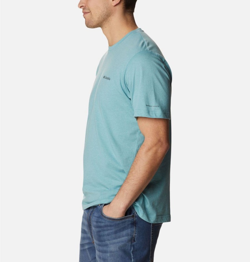 Blue Men's Columbia Thistletown Hills Short Sleeve T-Shirt | KQIUH-7864