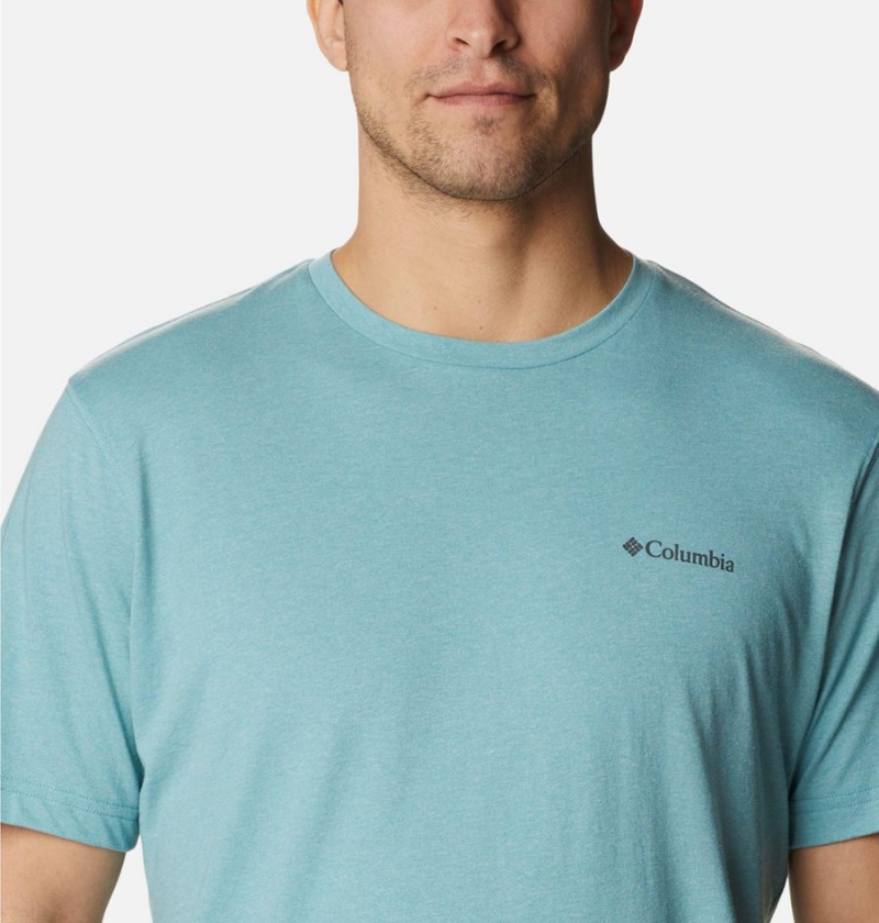 Blue Men's Columbia Thistletown Hills Short Sleeve T-Shirt | KQIUH-7864