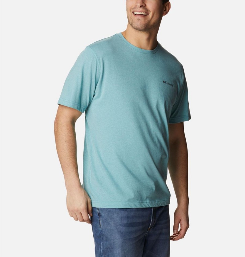 Blue Men's Columbia Thistletown Hills Short Sleeve T-Shirt | KQIUH-7864