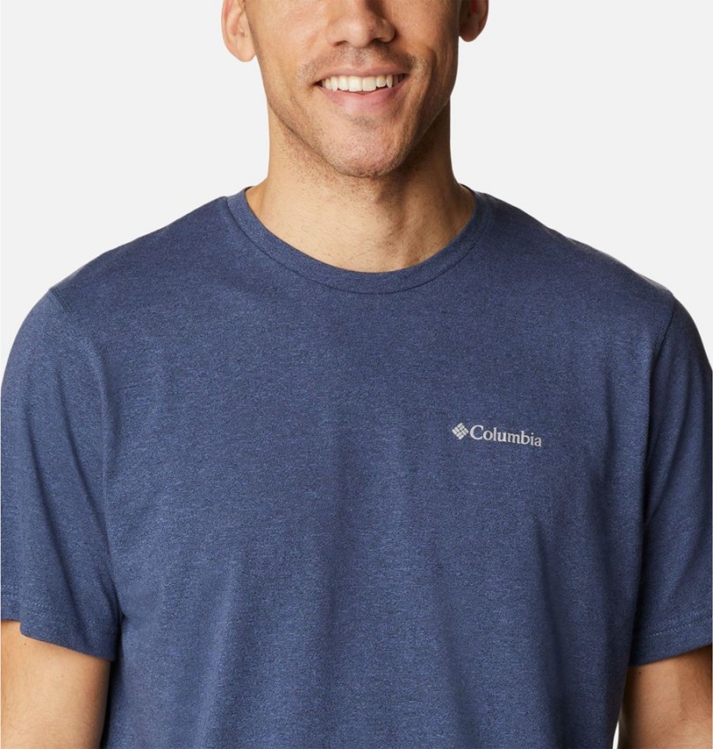 Blue Men's Columbia Thistletown Hills Short Sleeve T-Shirt | MLFTP-3850