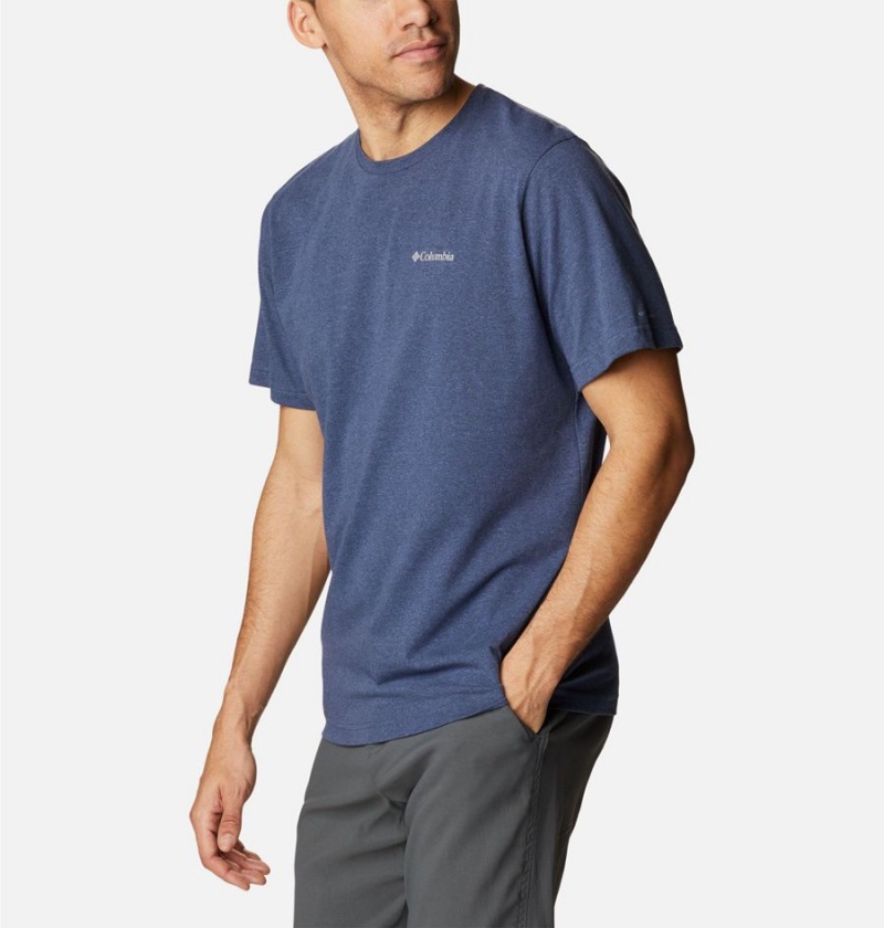 Blue Men's Columbia Thistletown Hills Short Sleeve T-Shirt | MLFTP-3850