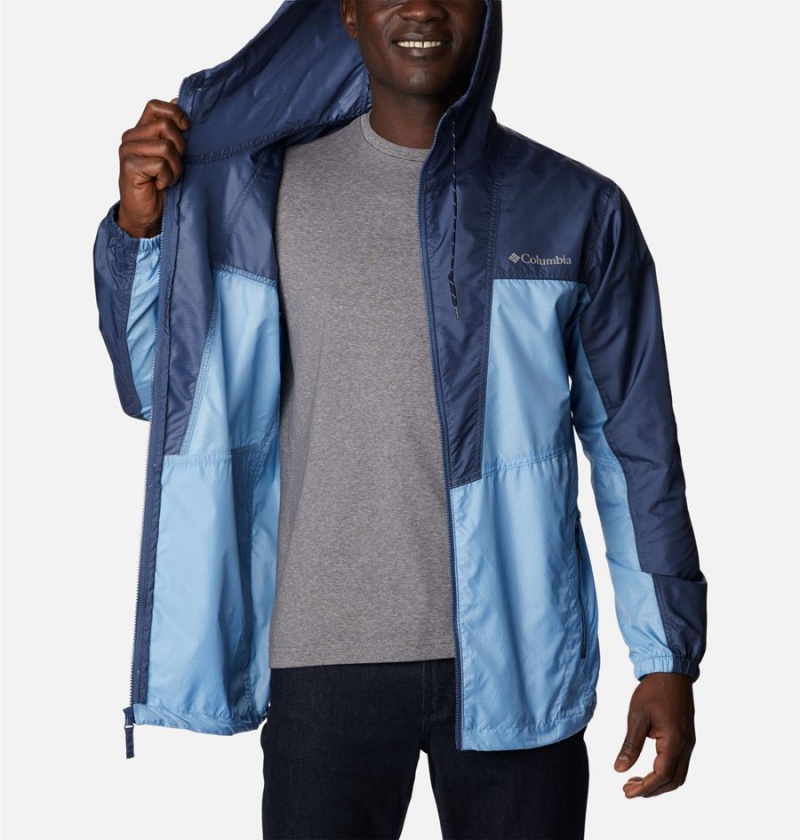 Blue Men's Columbia Trail Traveler Windbreaker | YJKSV-5712