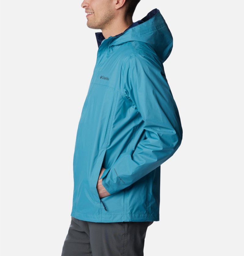 Blue Men's Columbia Watertight II Rain Jacket | OSKNX-6953